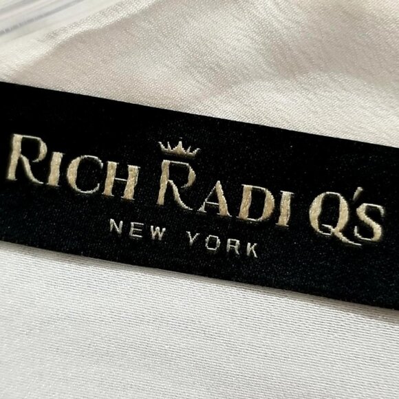 Rich Radi Q Sequin-Stitched French-Style Beige Shirt Size 2XL - Picture 8 of 12